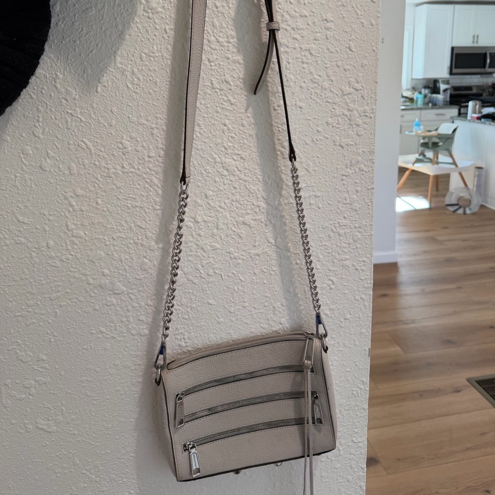 Gorgeous Condition off-white Rebecca Minkoff Silver Chain Crossbody Bag